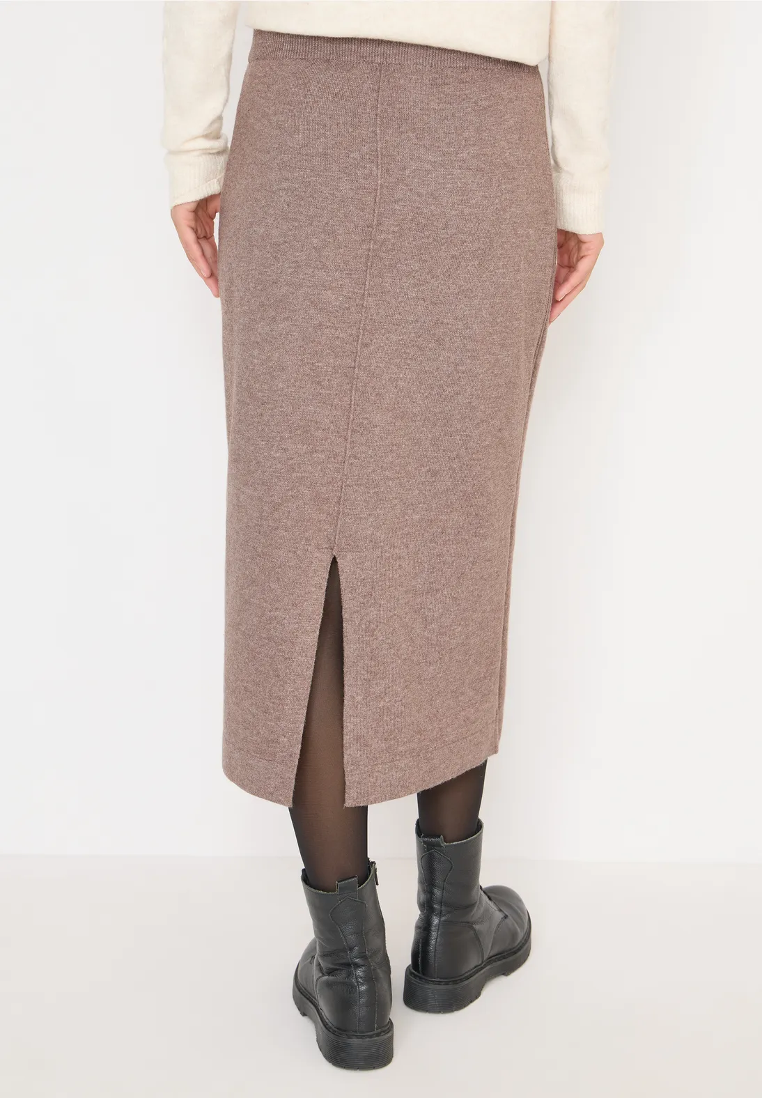 Cecil Skirt with Structured Details - Chocolate Mousse Melange