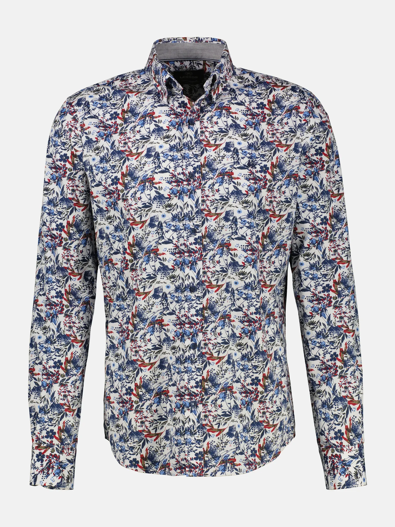 Lerros Poplin Shirt with Print - White