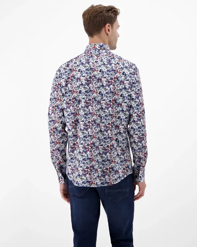 Lerros Poplin Hemd mit Print - White