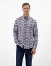 Lerros Poplin Shirt with Print - White