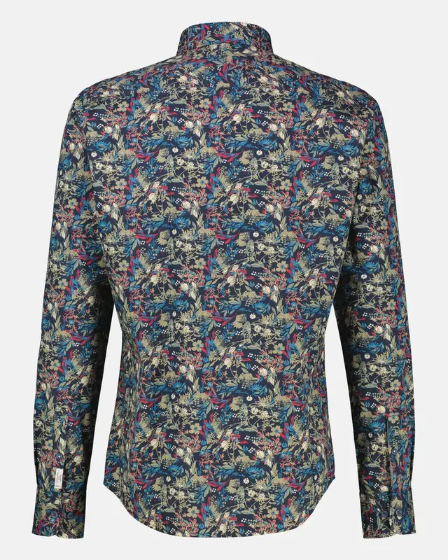 Lerros Poplin Hemd mit Print - Classic Navy