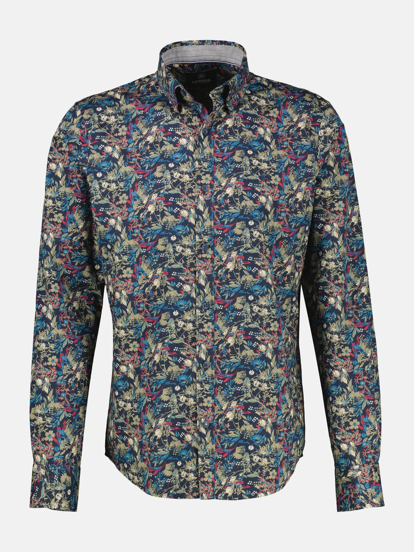 Lerros Poplin Shirt with Print - Classic Navy
