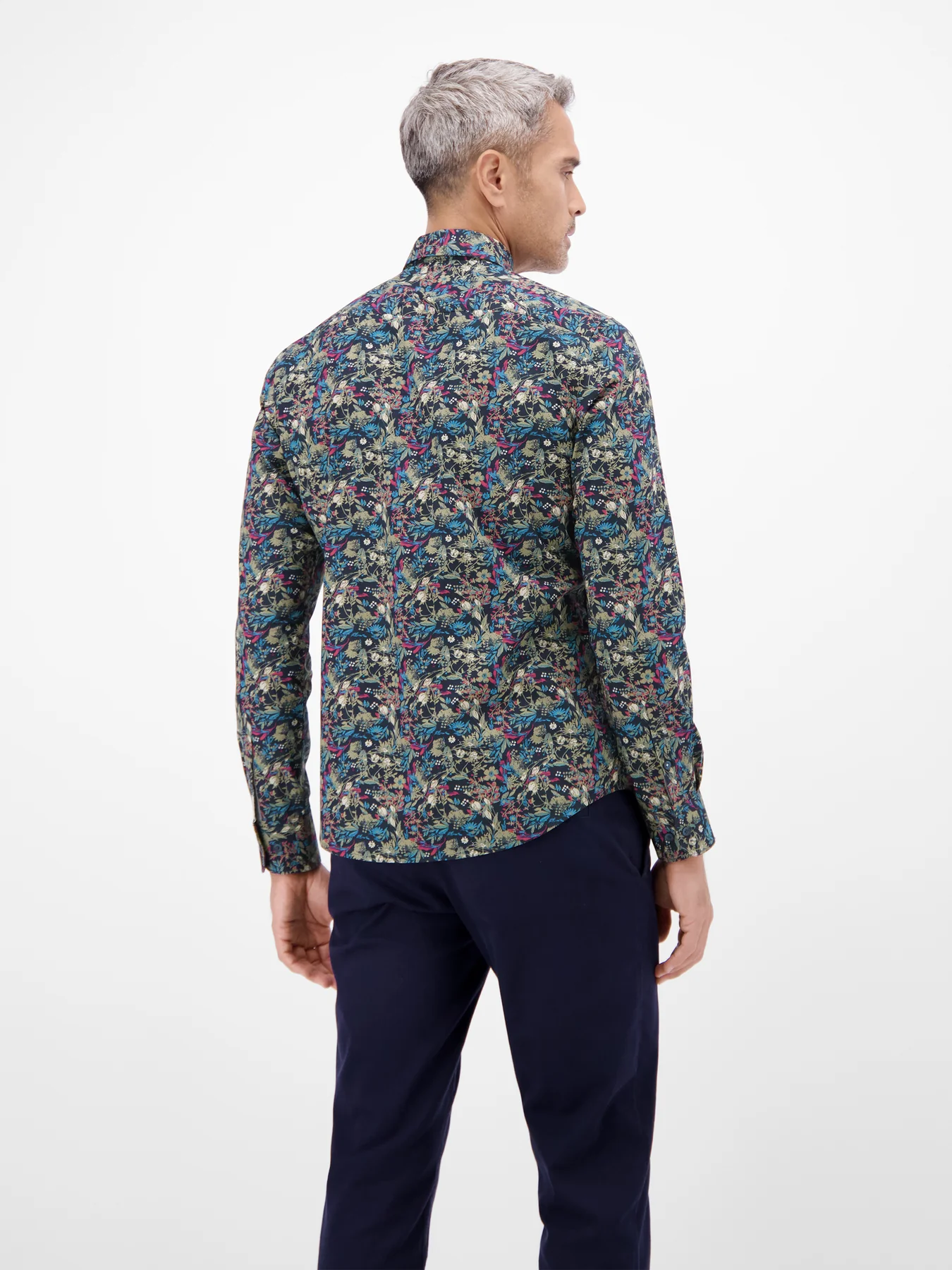 Lerros Poplin Shirt with Print - Classic Navy