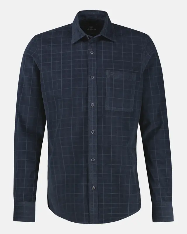 Lerros Karomuster Cordhemd - Classic Navy
