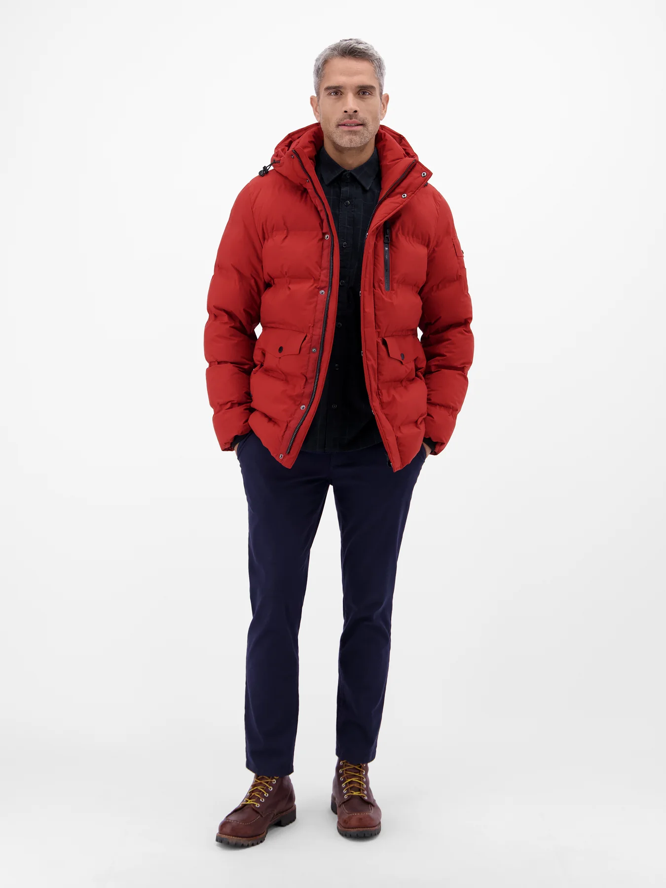 Lerros Geruit Corduroy Overhemd - Classic Navy