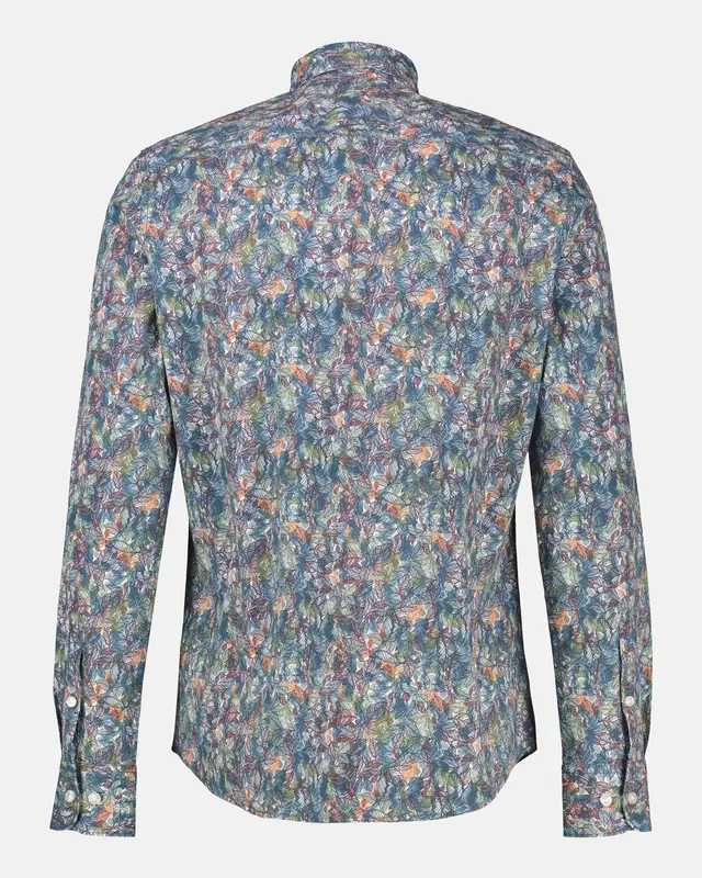 Lerros Poplin Print Hemd - White