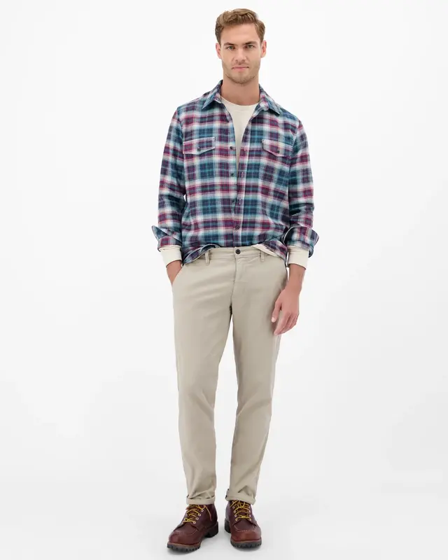 Lerros Casual Flanellen Overhemd - Maple Red