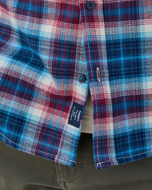 Lerros Casual Flanellen Overhemd - Maple Red