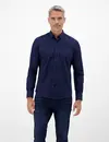 Lerros Poplin Print Hemd - Classic Navy