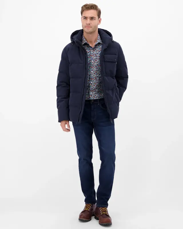 Lerros Poplin Hemd Print - Maple Red