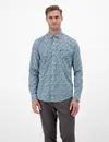 Lerros Poplin Hemd Print - Swedish Blue