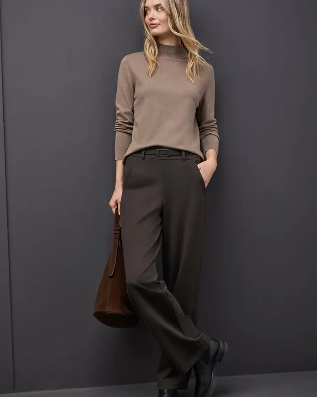 Street One Straight Leg Pants - Darkest Brown