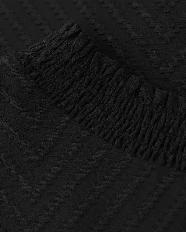 Street One Smok-Detail Chiffon-Bluse - Black