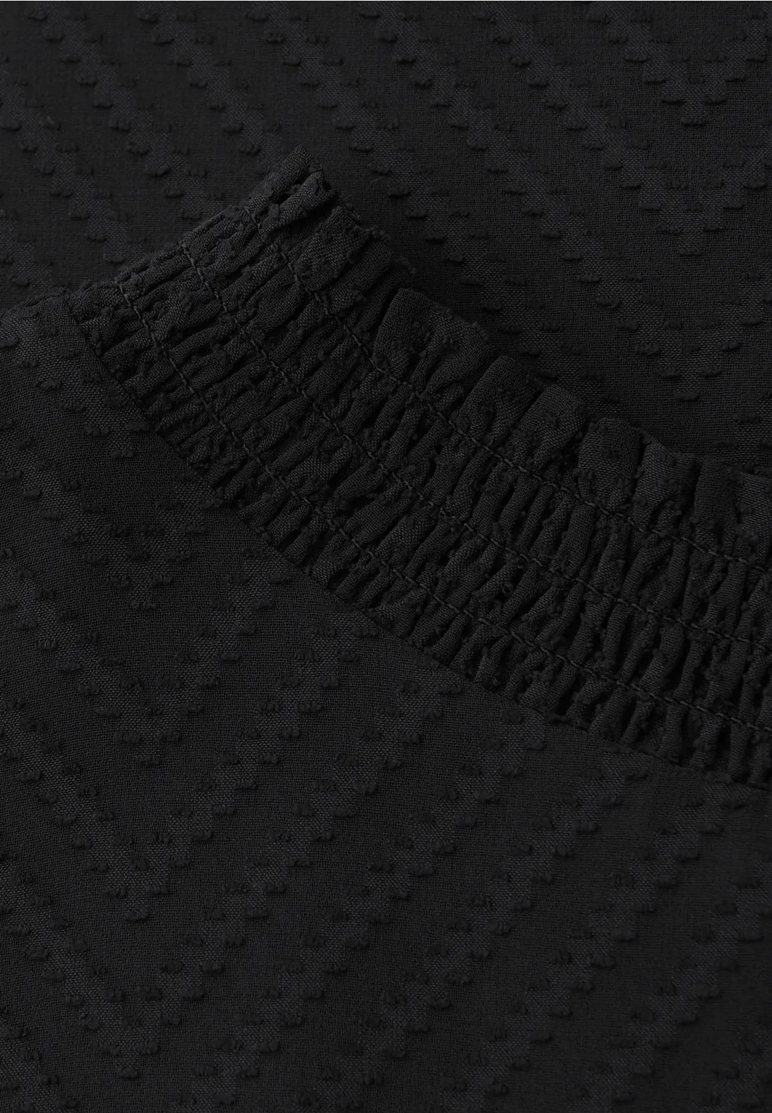 Street One Chiffon Blouse met Smokdetail - Black