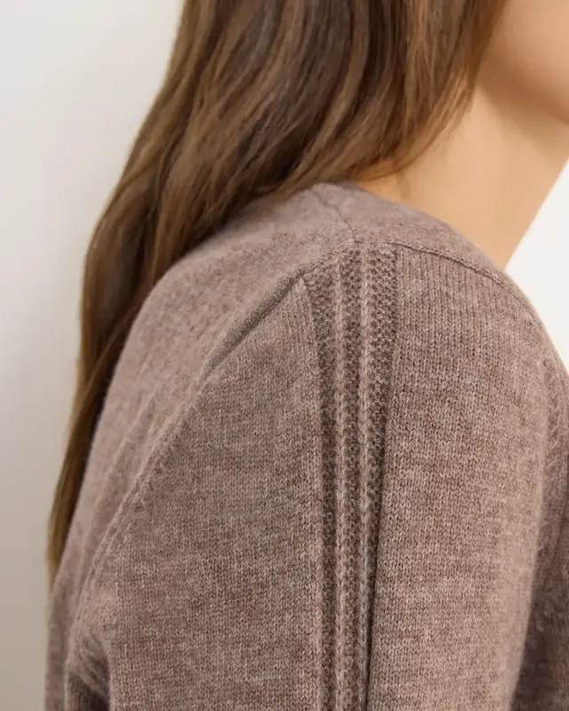 Cecil Kuscheliger V-Neck Pullover - Chocolate Mousse Melange