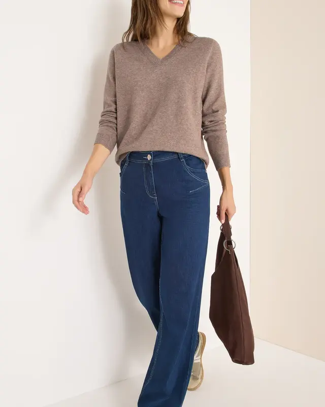 Cecil Kuscheliger V-Neck Pullover - Chocolate Mousse Melange