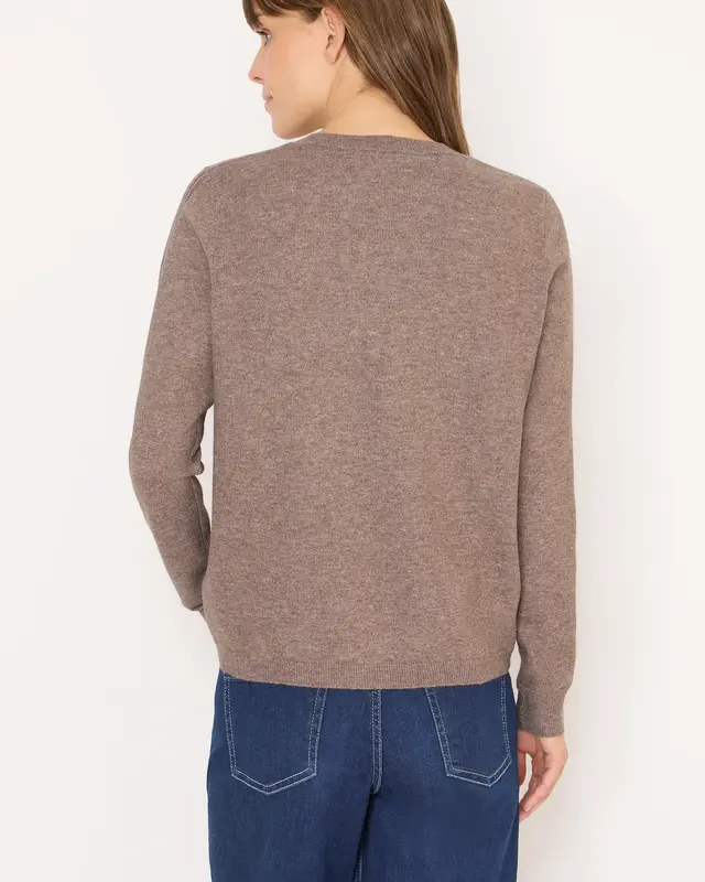 Cecil Kuscheliger V-Neck Pullover - Chocolate Mousse Melange