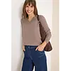 Cosy V-Neck Jumper - Chocolate Mousse Melange