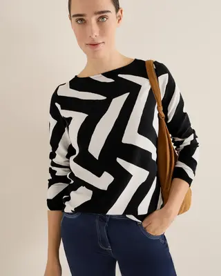 Cecil Ottoman Shirt mit Muster - Light Greige