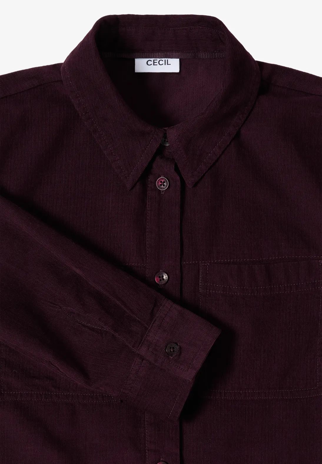 Cecil Corduroy Blouse - Eggplant Red