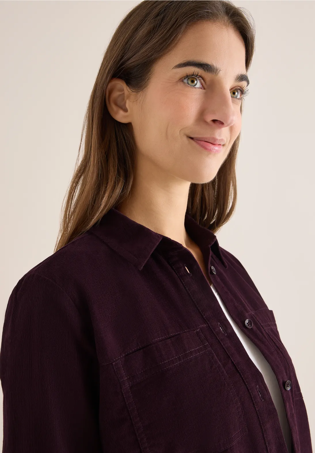 Cecil Corduroy Blouse - Eggplant Red