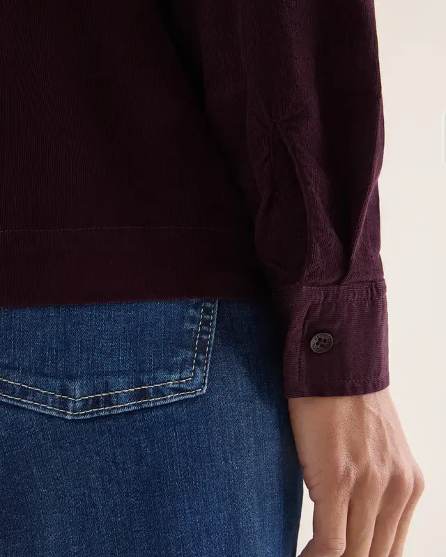 Cecil Corduroy Overhemdblouse - Eggplant Red