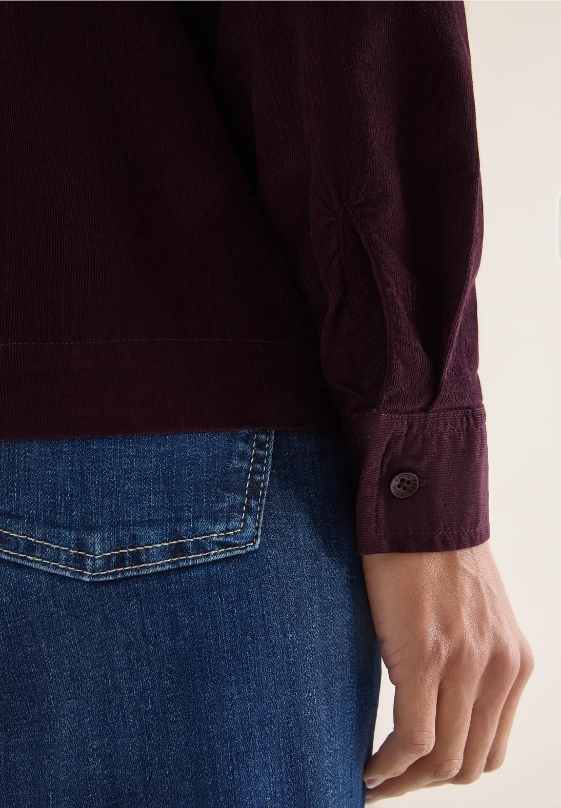 Cecil Corduroy Blouse - Eggplant Red