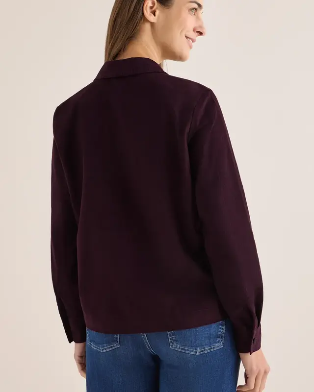 Cecil Corduroy Overhemdblouse - Eggplant Red