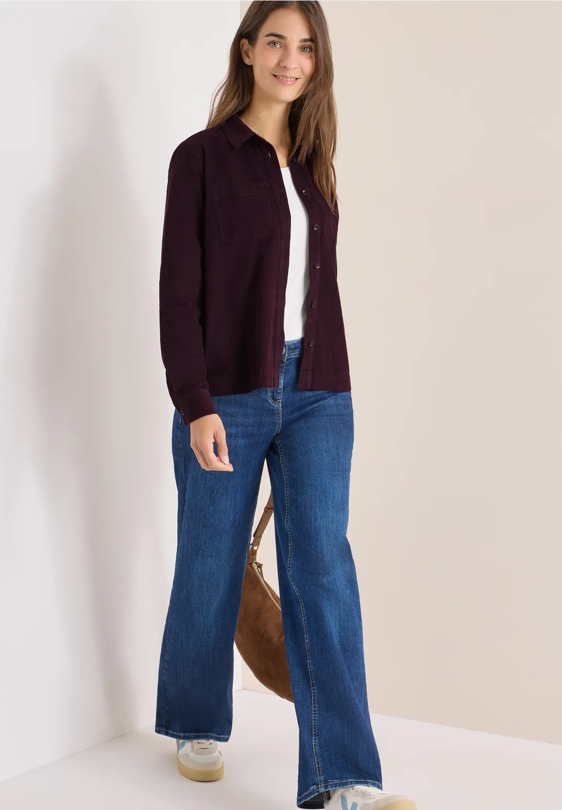 Cecil Corduroy Blouse - Eggplant Red
