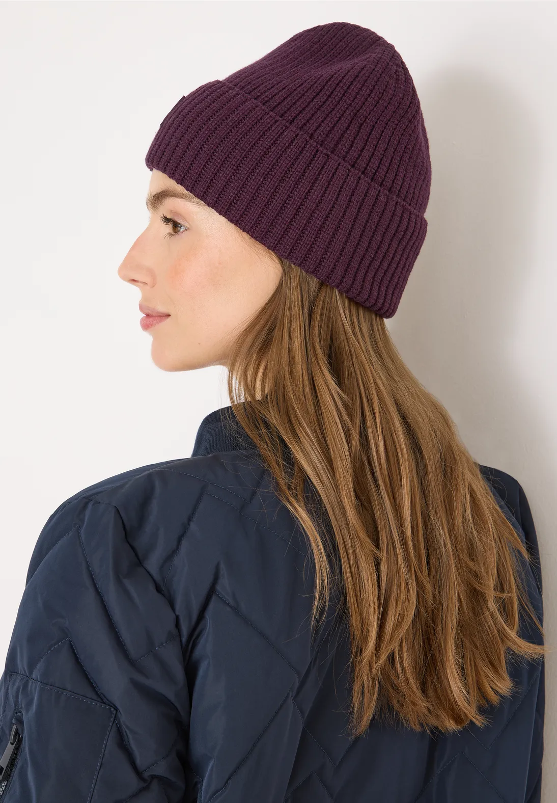 Eggplant Beanie Hat For Men Women, Fall Winter Hats Warm Unisex Cuffed