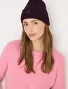 Cecil Beanie in Effen Kleur - Eggplant Red