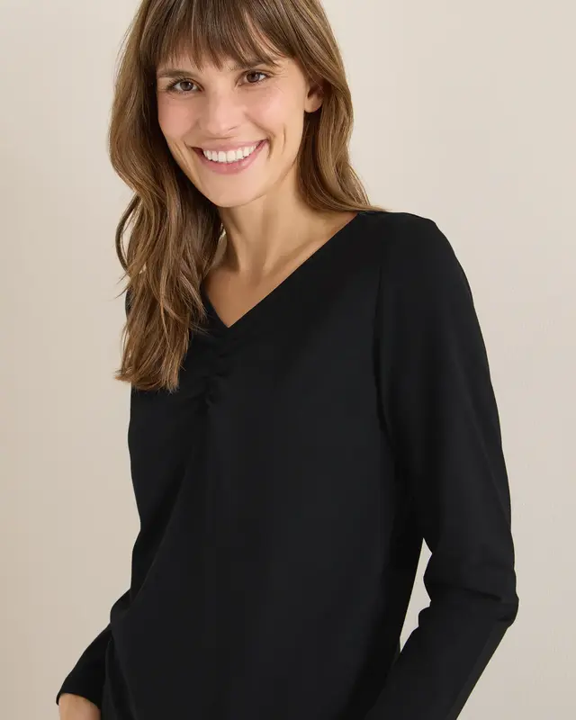 Cecil Basic Shirt met Rimpels - Black