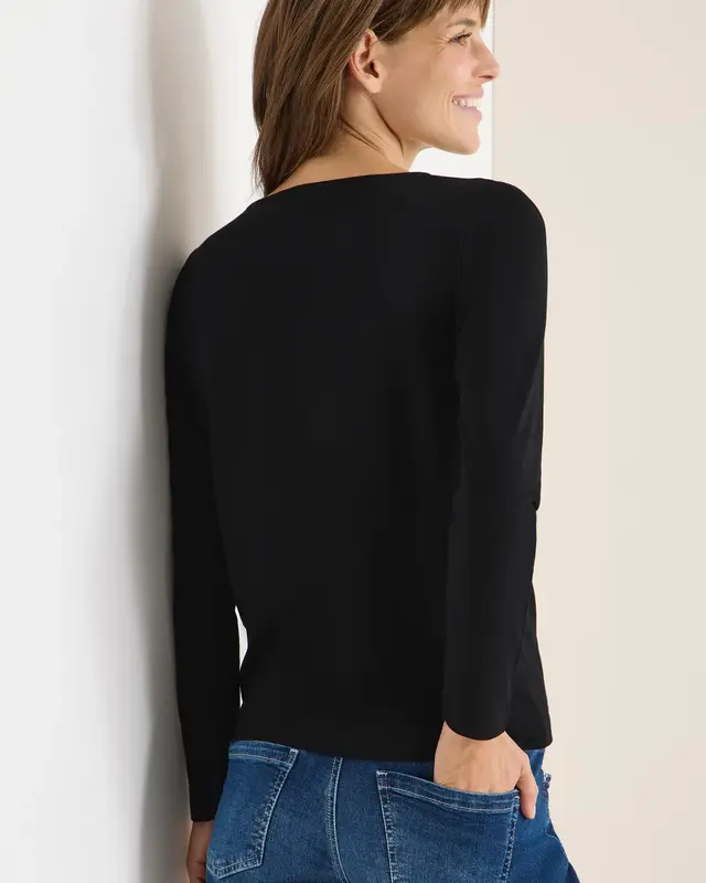 Cecil Basic Shirt mit Raffung - Black