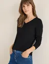 Cecil Basic Shirt mit Raffung - Black