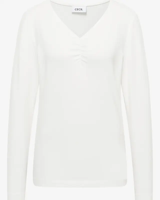 Cecil Basic Shirt with Pleats - Vanilla White