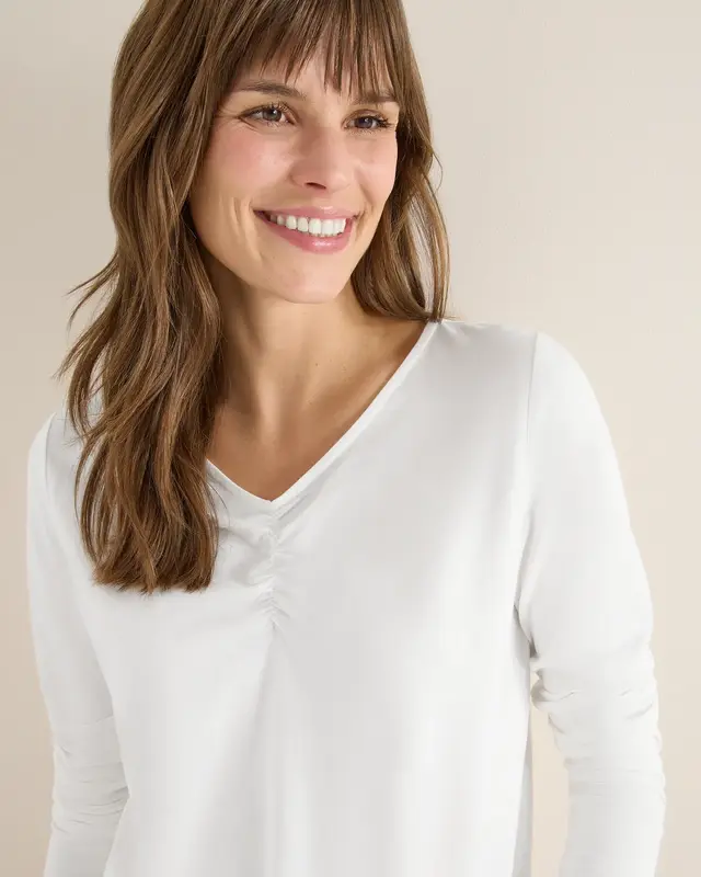 Cecil Basic Shirt mit Raffung - Vanilla White