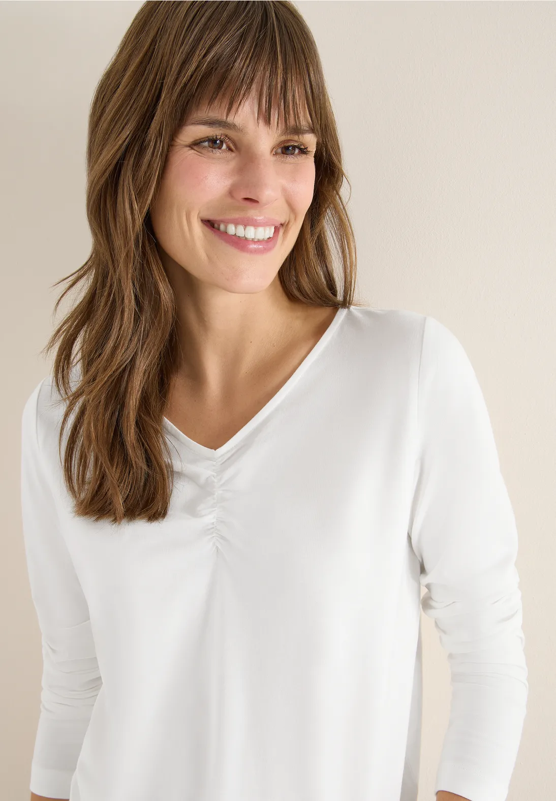 Cecil Basic Shirt with Pleats - Vanilla White