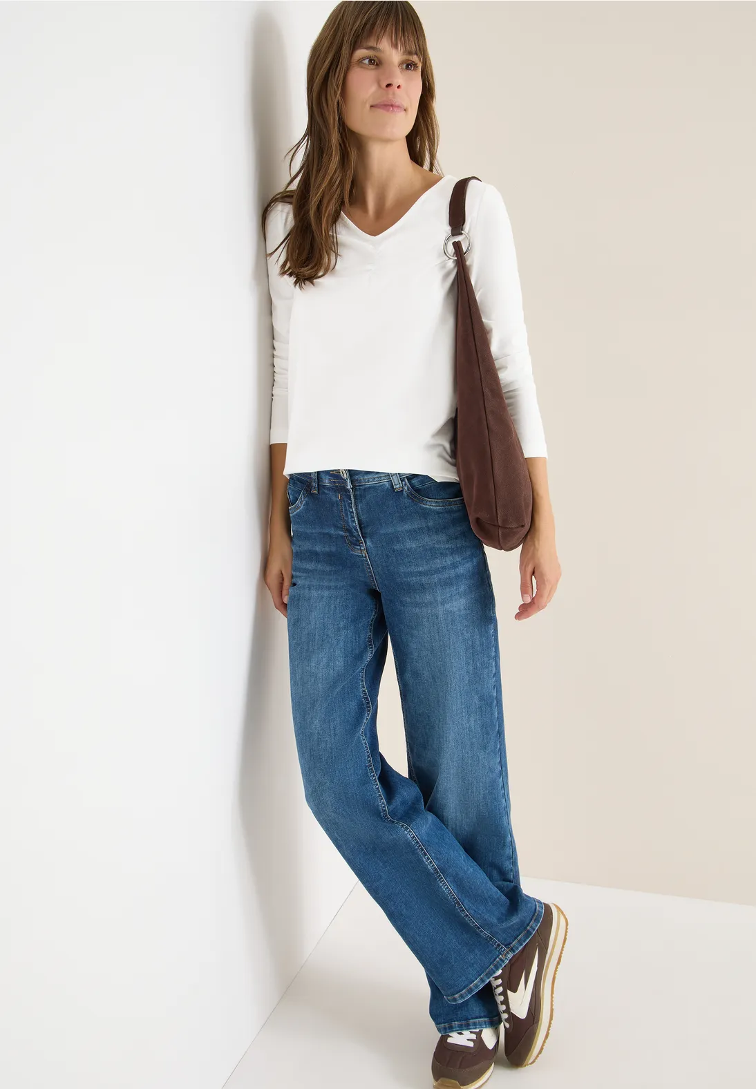 Cecil Basic Shirt with Pleats - Vanilla White