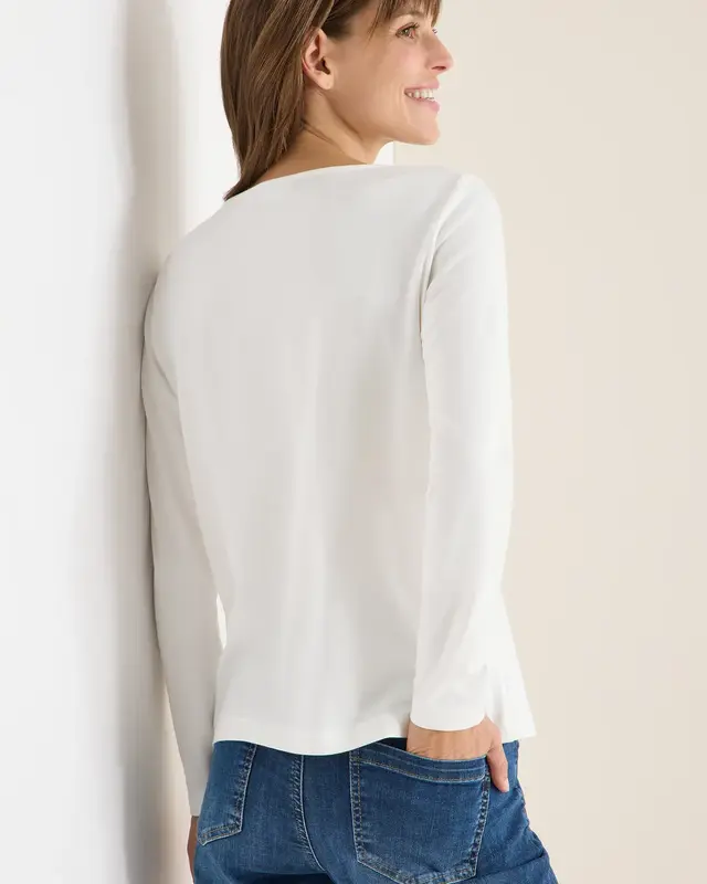 Cecil Basic Shirt with Pleats - Vanilla White