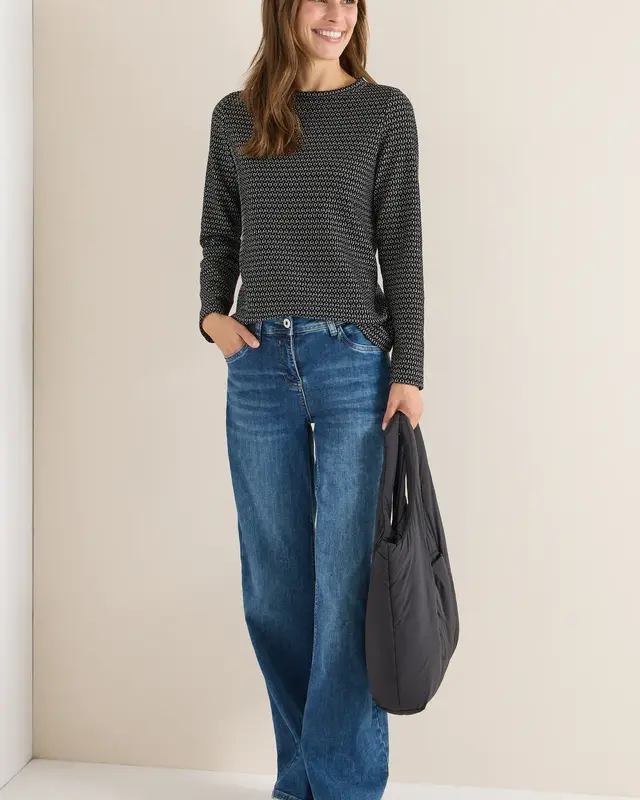 Cecil Shirt mit Struktur - Black