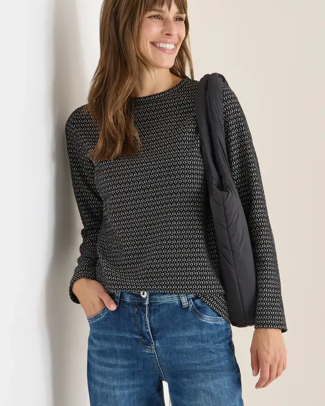 Cecil Shirt met Structuur - Black