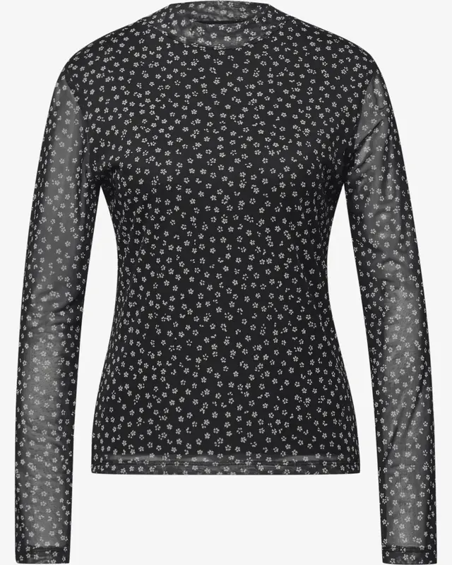 Street One Studio Shirt van Mesh met Patroon - Black