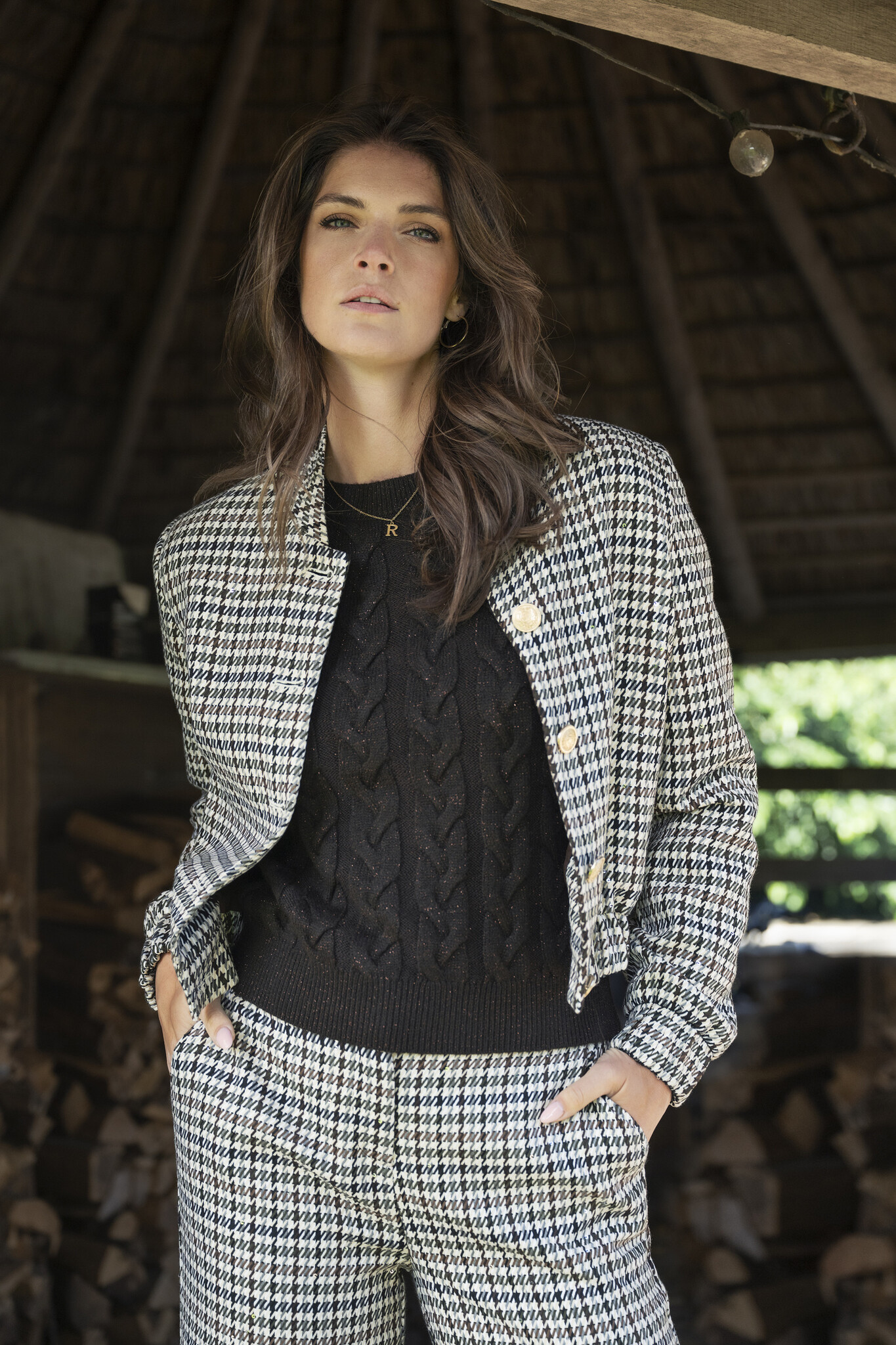 Elvira Collections Broek Maud - Checked Green