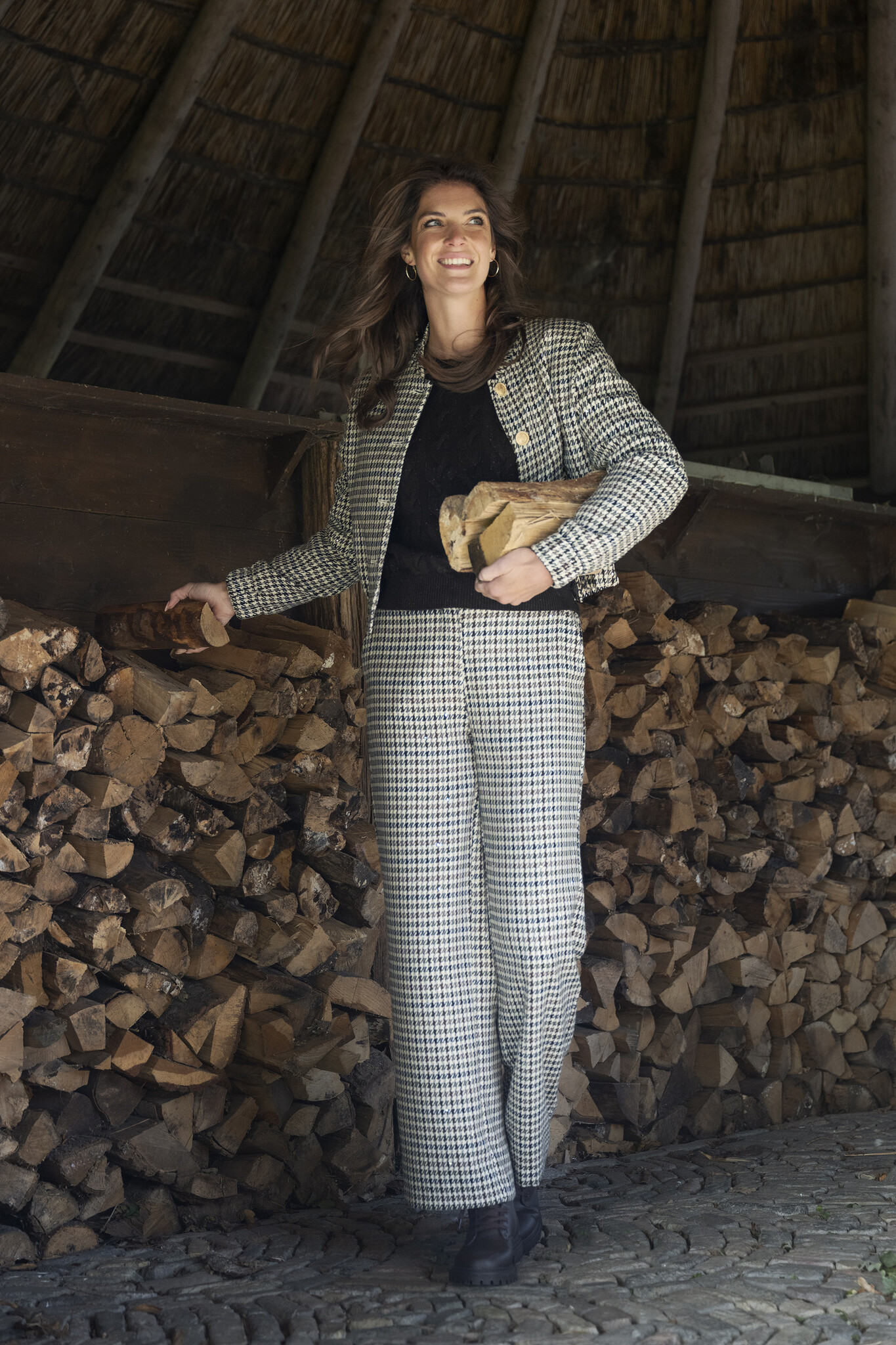 Elvira Collections Broek Maud - Checked Green