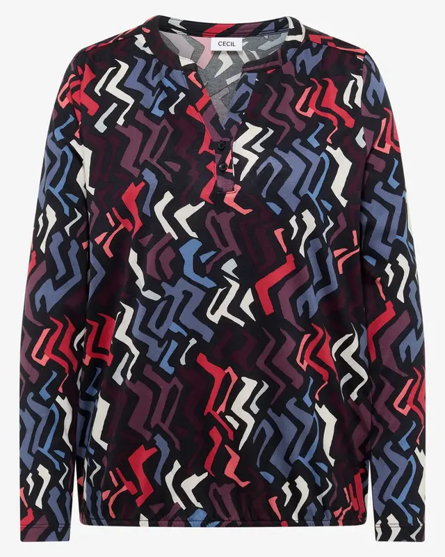 Cecil Gemustertes Tunika-Shirt - Black Multi