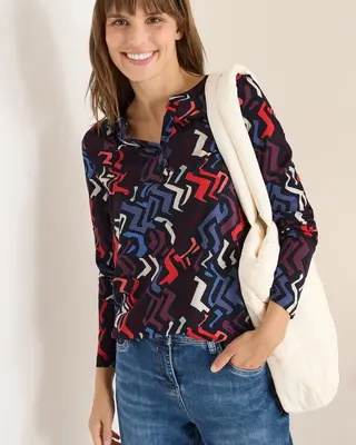 Cecil Gemustertes Tunika-Shirt - Black Multi