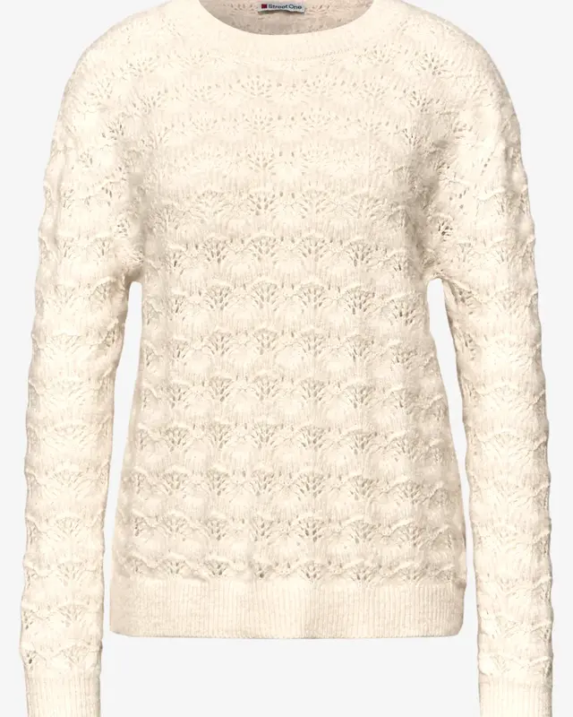 Street One Flauschiger Strukturpullover - Soft Beige
