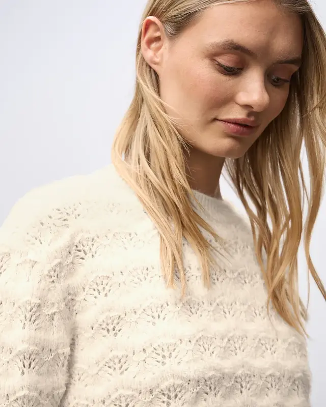 Street One Flauschiger Strukturpullover - Soft Beige