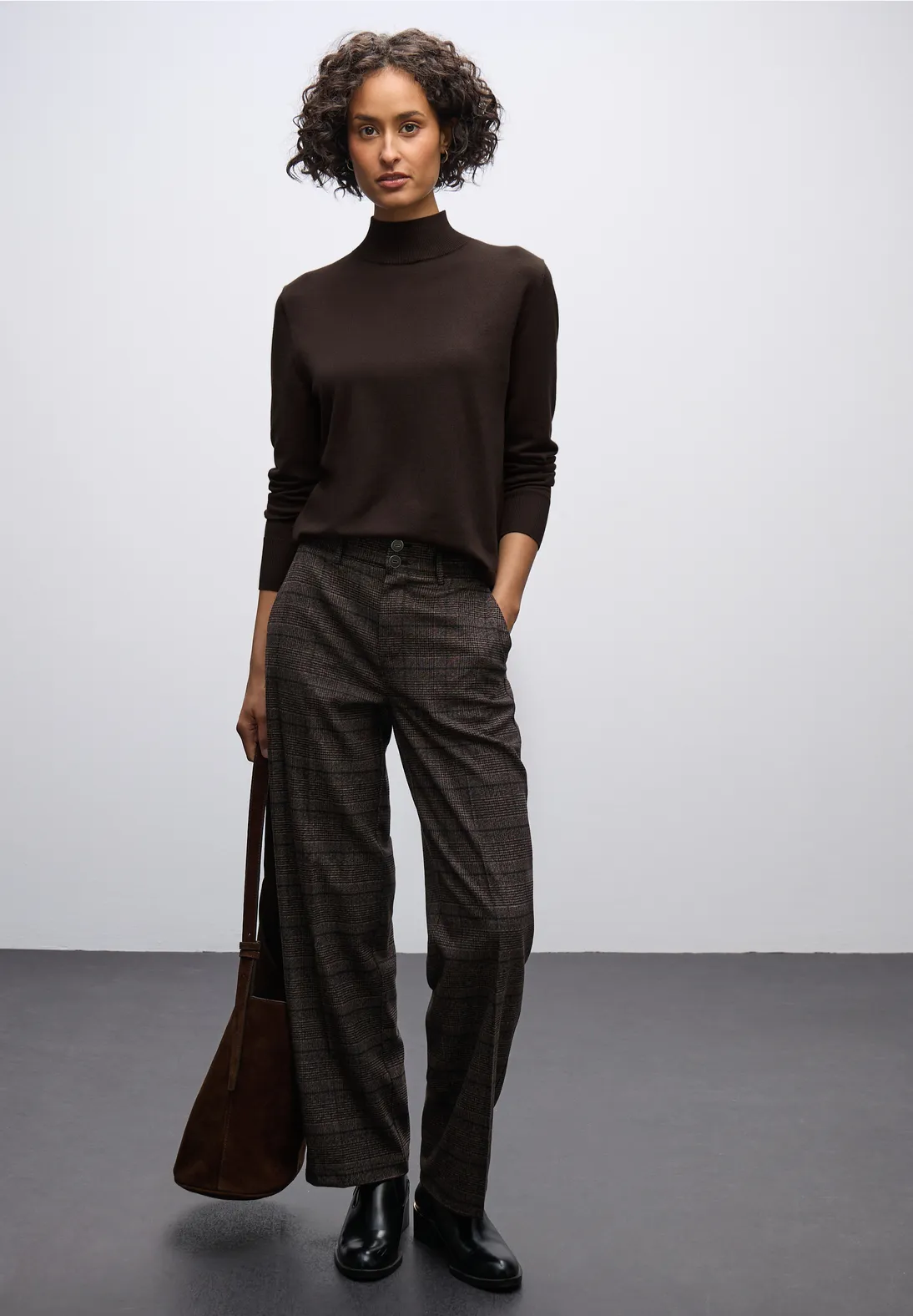 Street One Jumper with Turtleneck - Deep Roast Brown