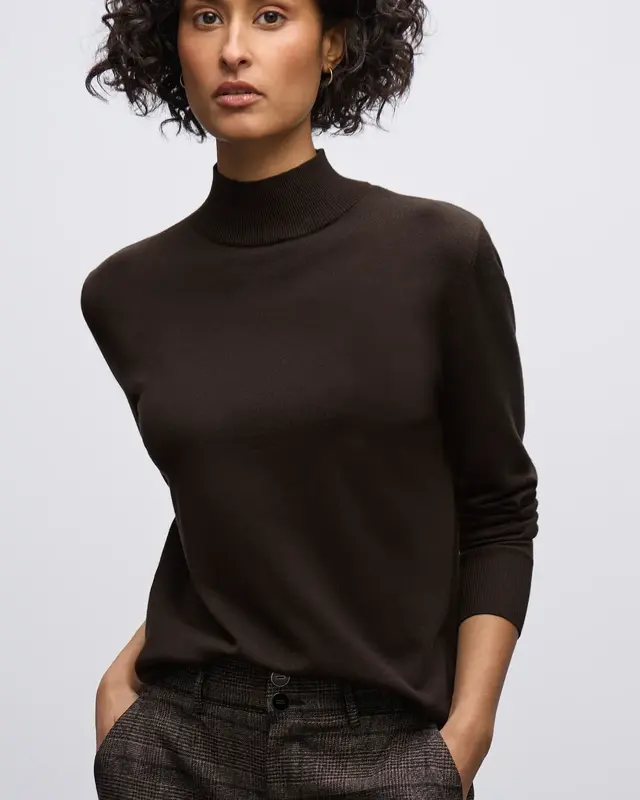 Street One Pullover mit Turtleneck - Deep Roast Brown